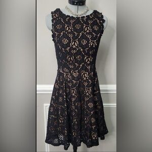 Jodi Kristopher Size 13 Skaters Dress Fit and‎ Flare Black Lace Sleeveless Lined